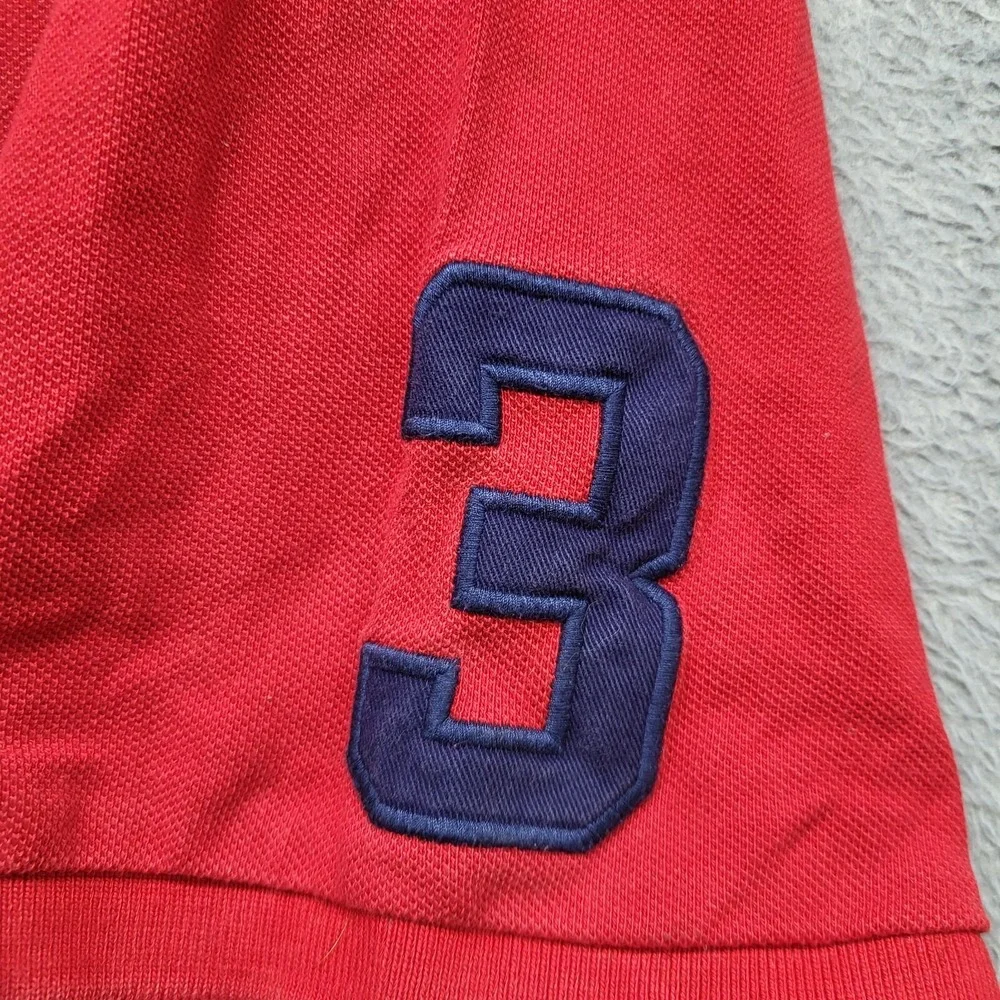 Polo Ralph Lauren Men Polo Shirt 2XL Red Big Pony Custom Fit Short Sleeve READ
